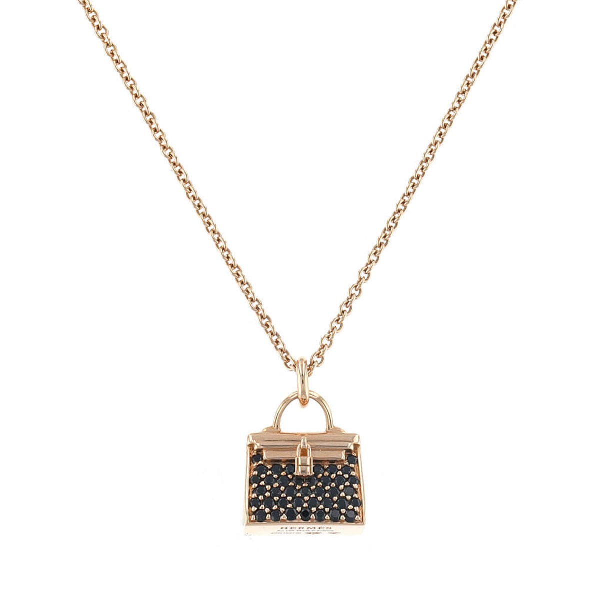 18K Amulettes Kelly Black Diamonds Hermes Necklace