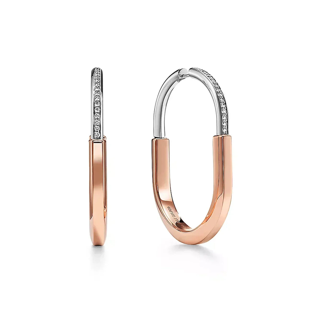 18K Tiffany Lock Diamond Earrings