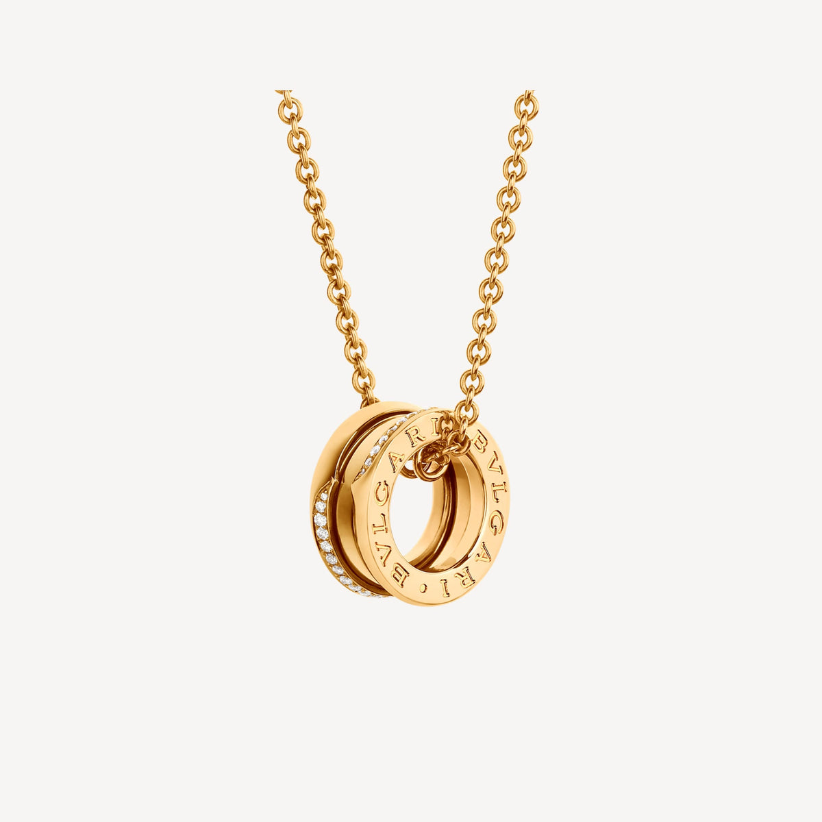 18K B.ZERO1  Demi-Pave Diamonds Necklace