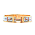 18K Clic Hermes Couvertures Blue Bracelet