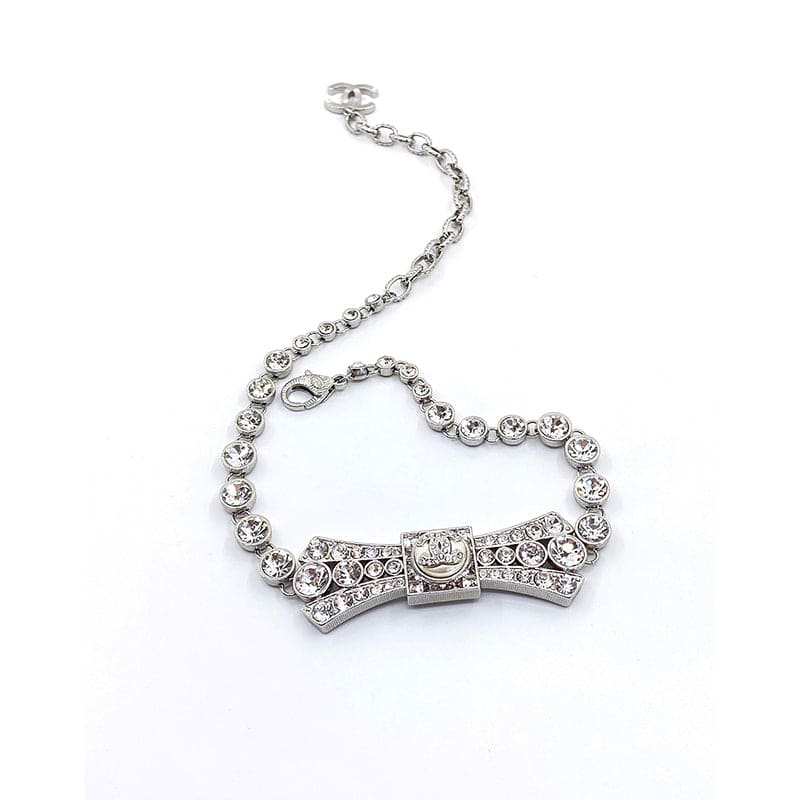 18K  Chanel Diamond Bow Tie Pendant Necklace