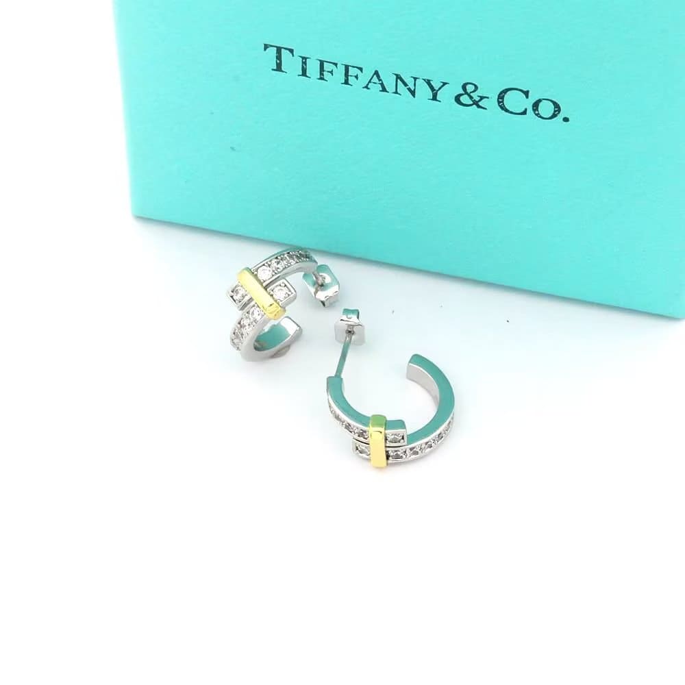 18K Tiffany Edge Hoop Earrings