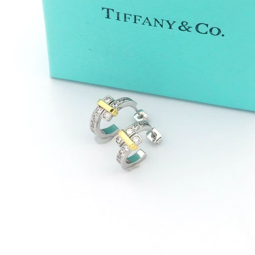 18K Tiffany Edge Hoop Earrings