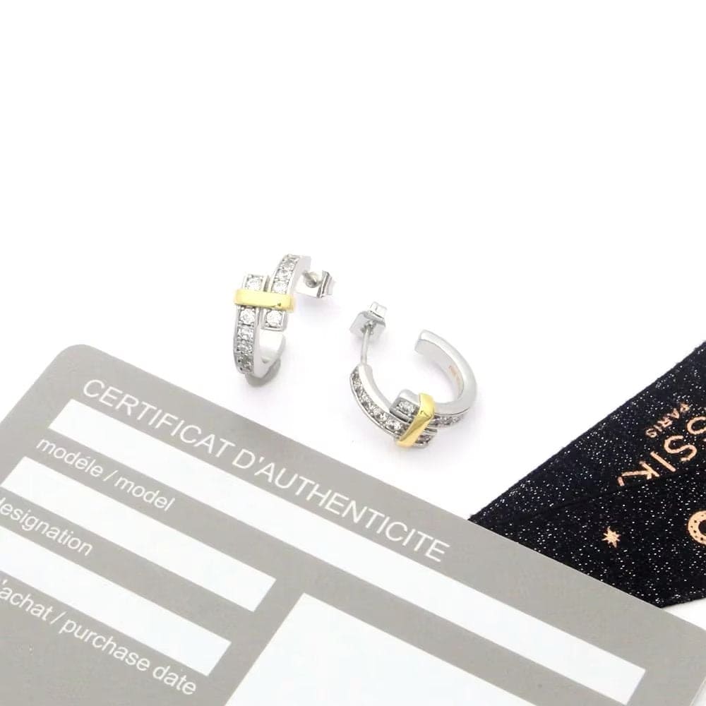 18K Tiffany Edge Hoop Earrings