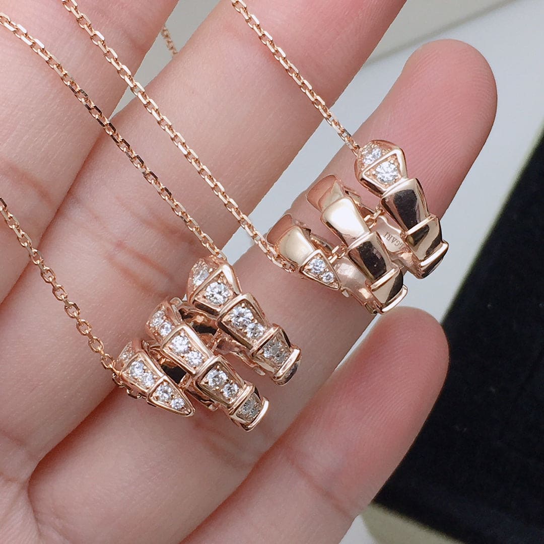 18K BVLGARI Serpenti Viper Pave Diamonds Necklace