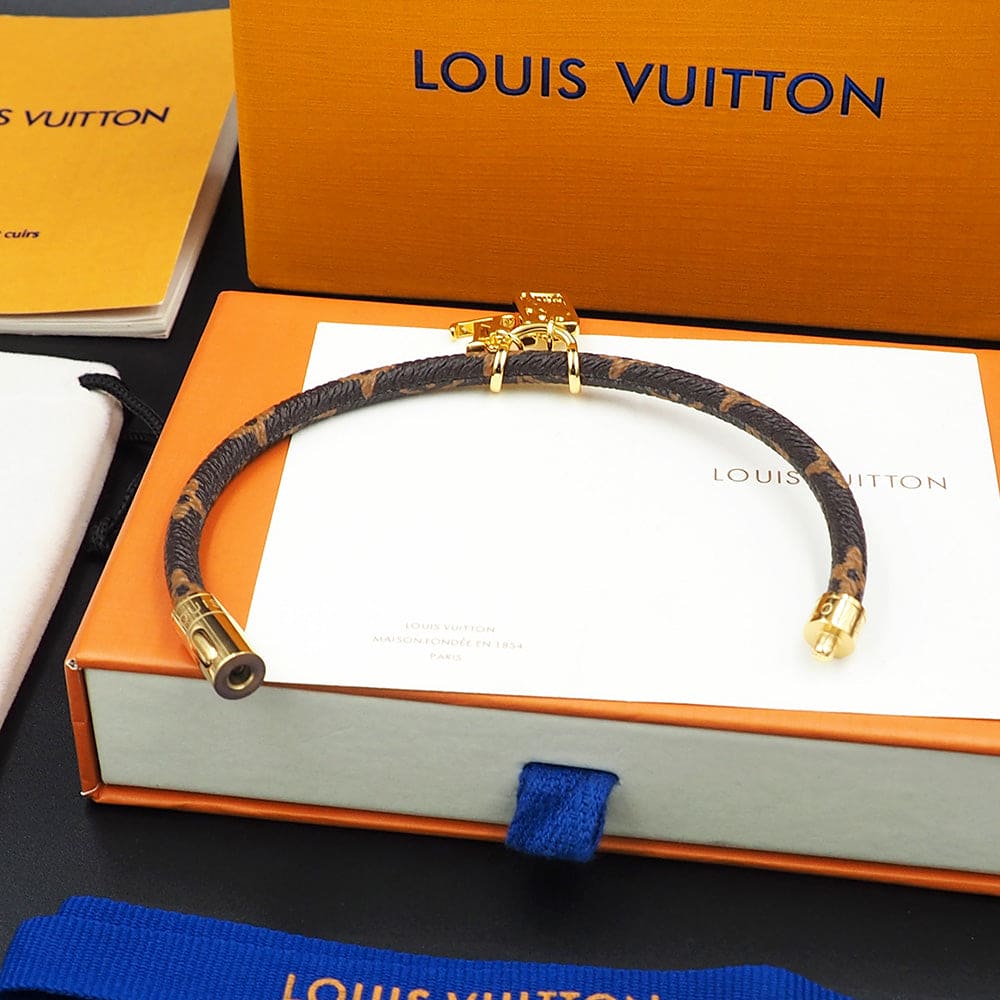 18K Louis Vuitton NBA Hang It Leather Bracelet