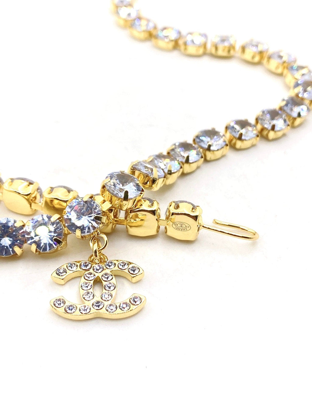 18K  Chanel Crystals Chain Necklace
