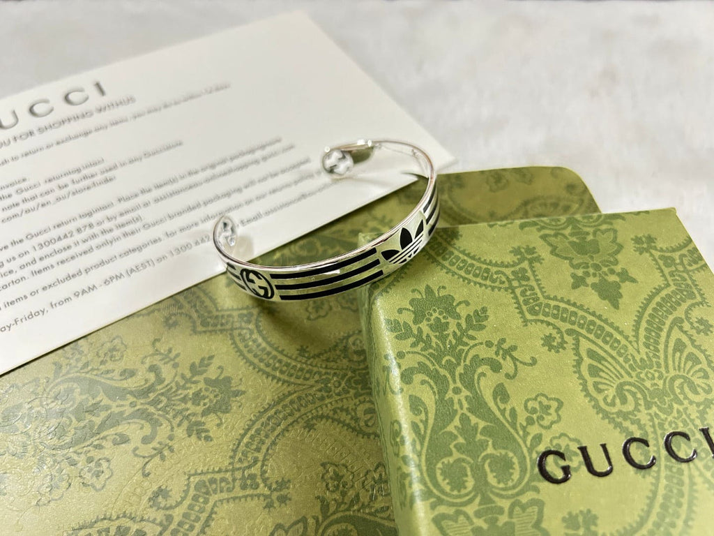 Double Gucci x Ad Cuff Black Bracelet