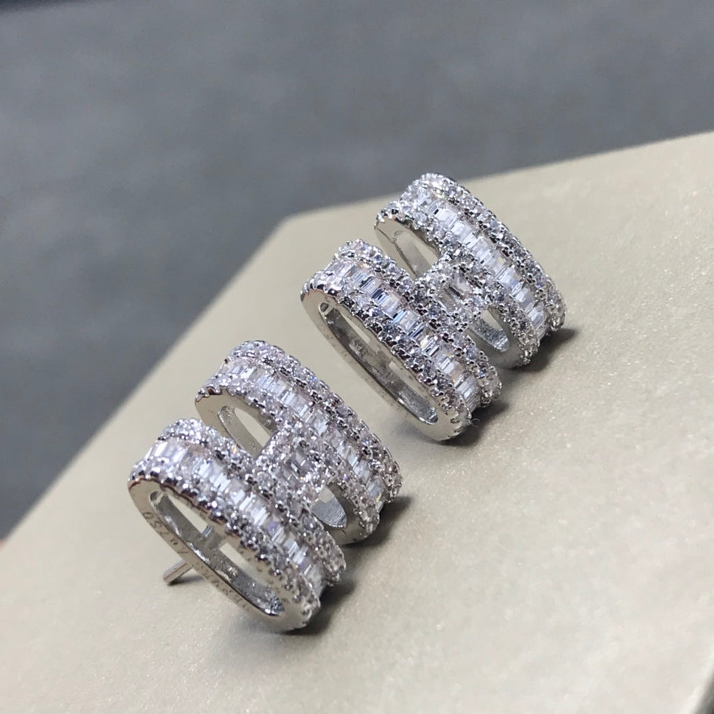 18K Pop Hermes Diamonds Earrings