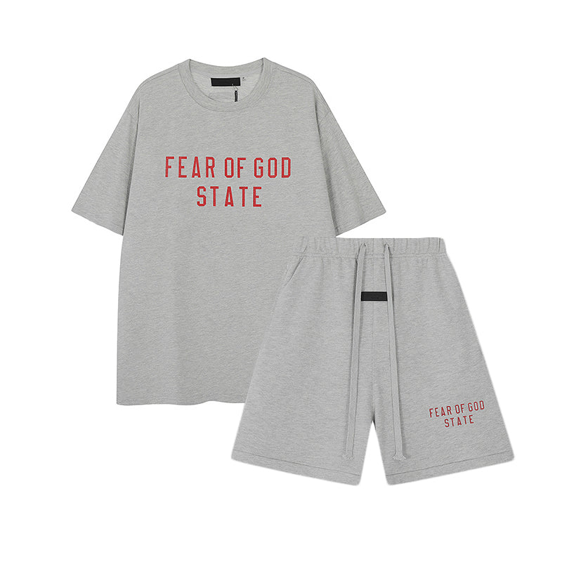 FW24 STATE T-Shirt / Shorts / Set - Set Gray