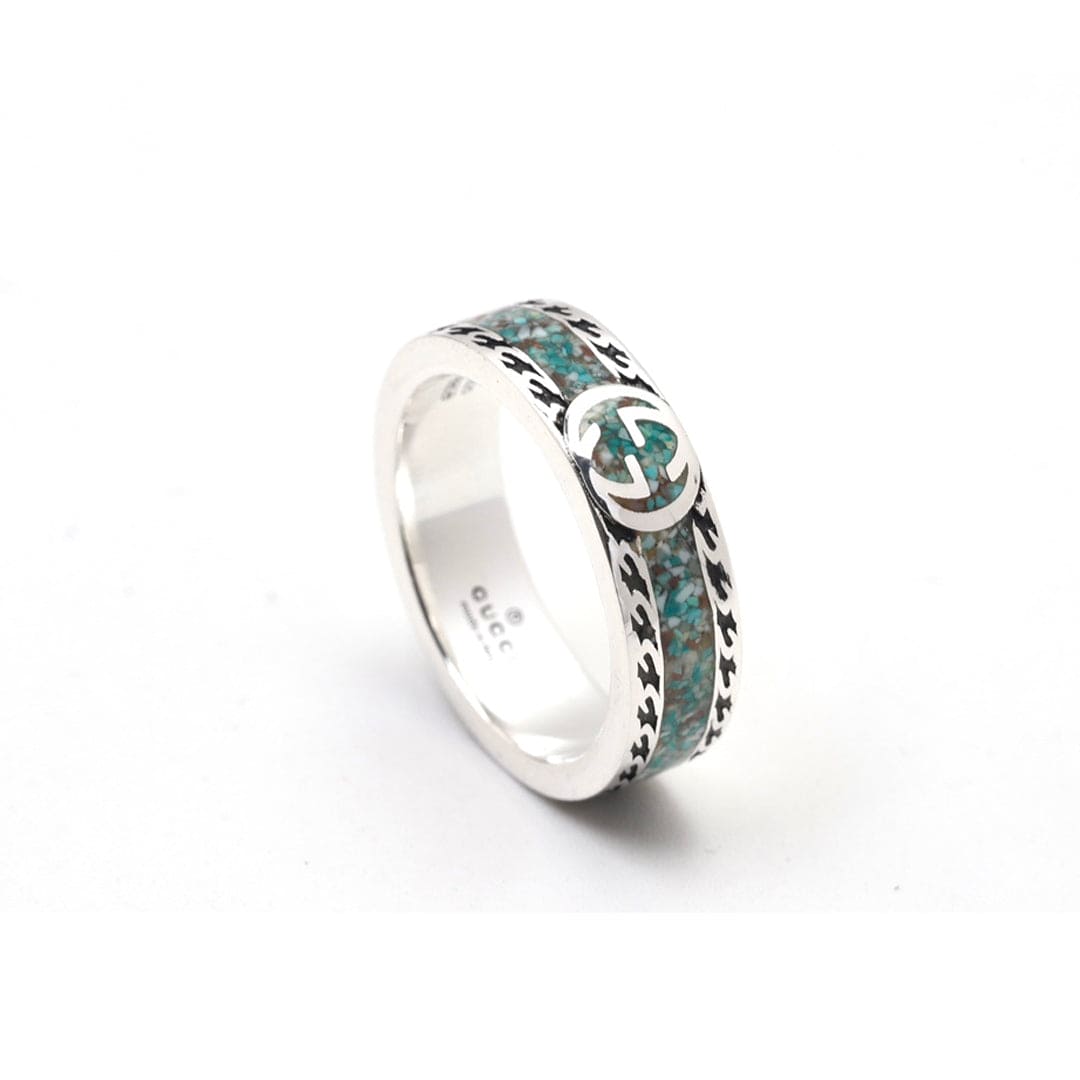 Double Gucci Interlocking Gucci Turquoise Ring
