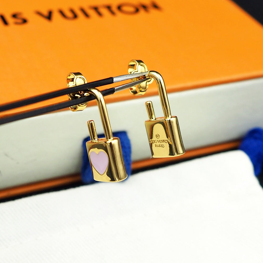 18k Louis Vuitton Cadenas Earrings