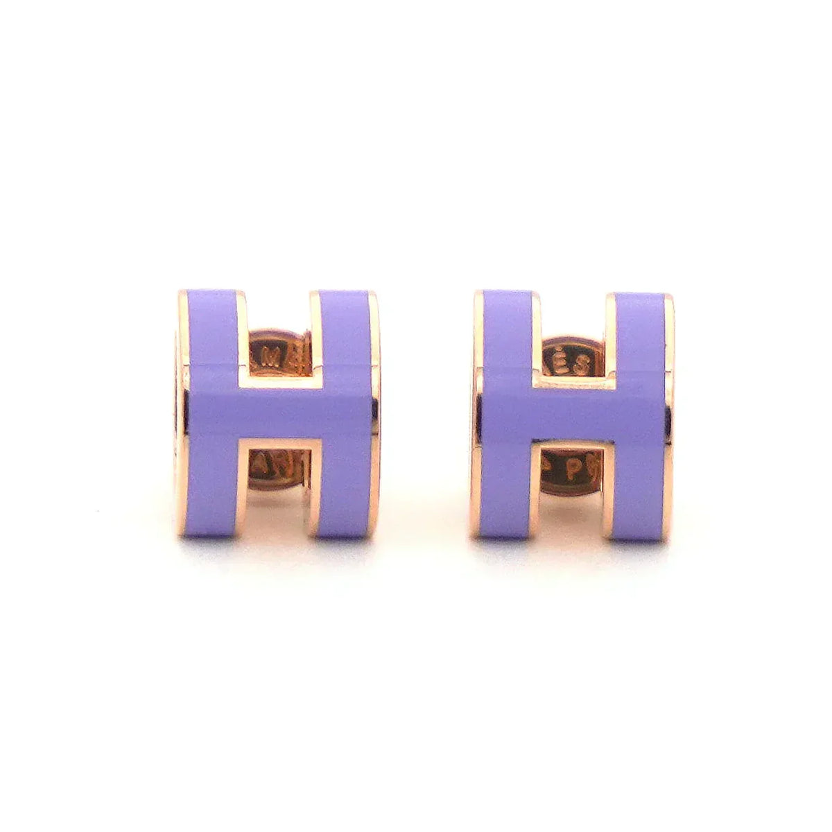 18K Mini Pop Hermes Purple Earrings