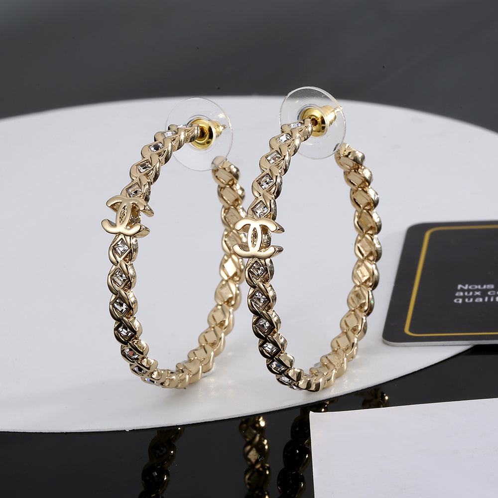 18K  Chanel Crystal Earrings