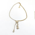 18K  Chanel Heart Crystals Chain Necklace