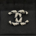 18K  Chanel Black & White Gold Diamond Brooch