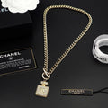 18K  Chanel Diamond Perfume Bottle Pendant Necklace