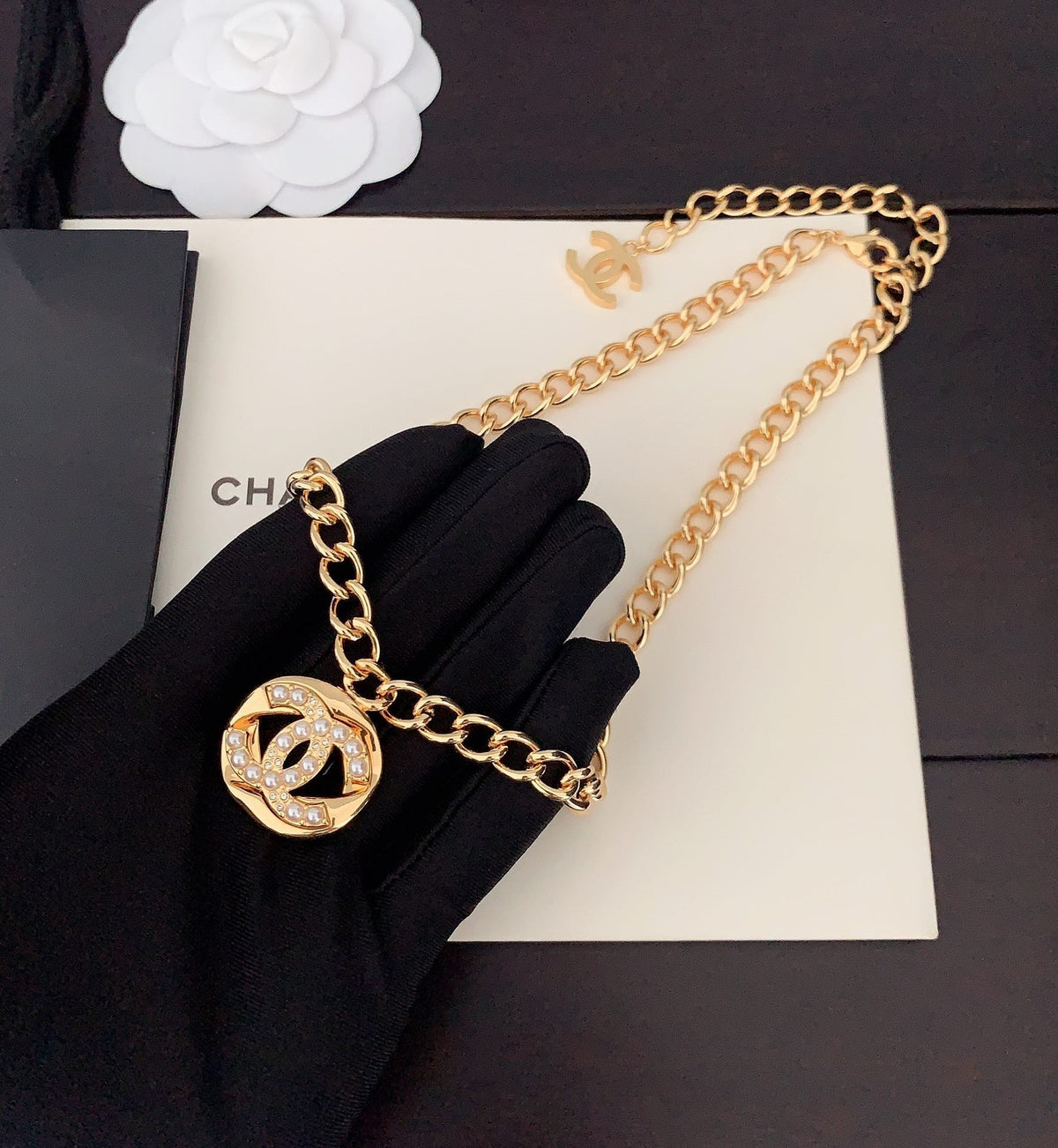 18K  Chanel Diamond Chain Necklace