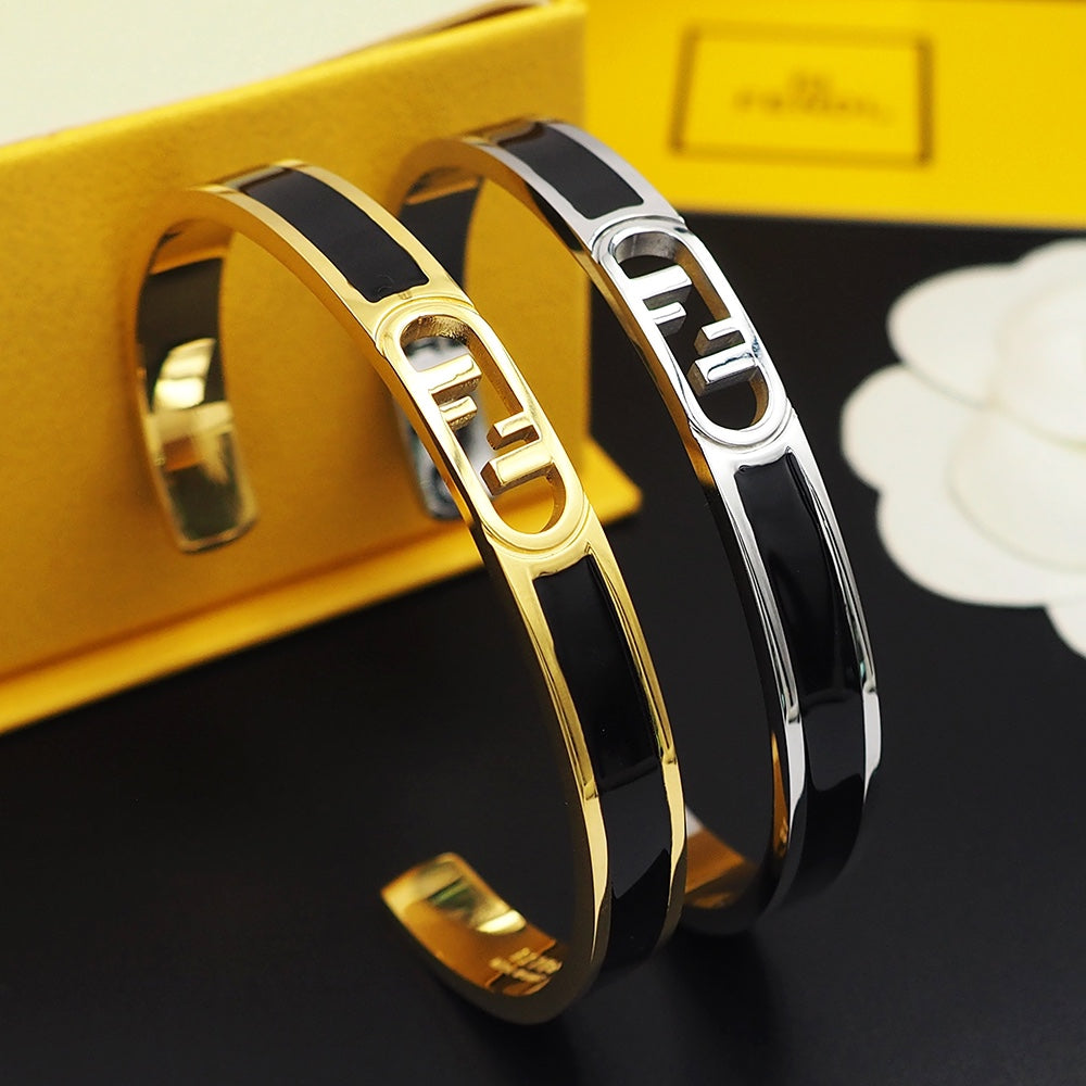 18K Fendi Open Cuff Bracelet