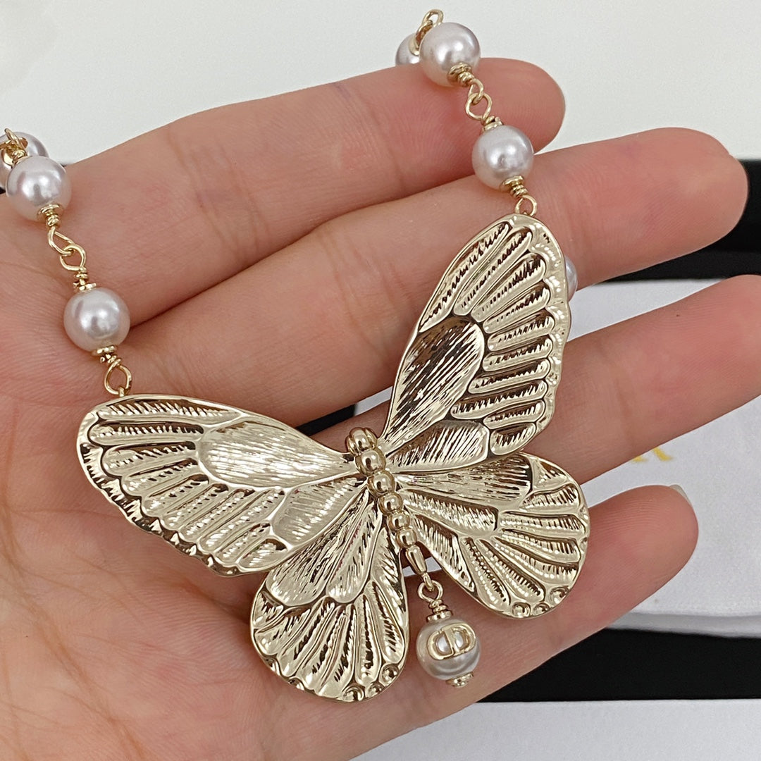 18K Dior Butterfly Choker Necklace