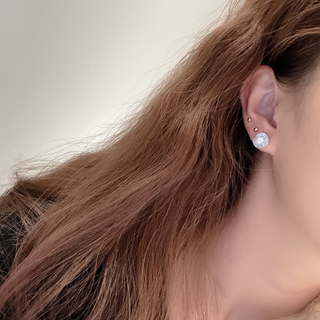 18K Tiffany 1837 Diamond Earrings
