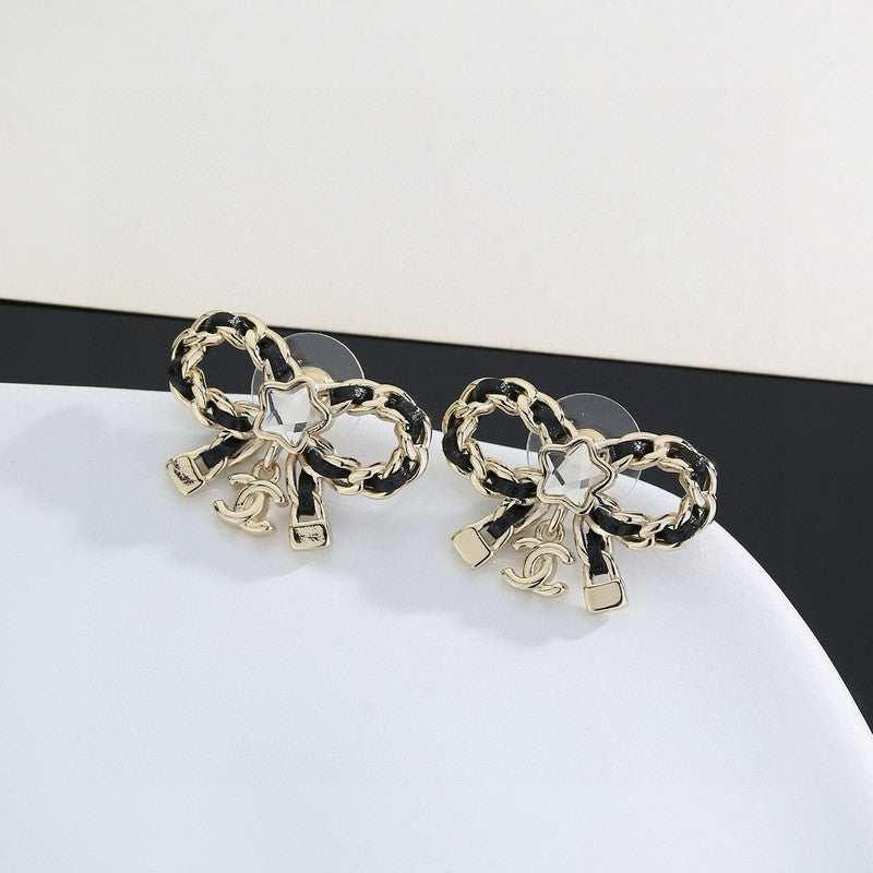 18K  Chanel Butterfly Pendant Earrings