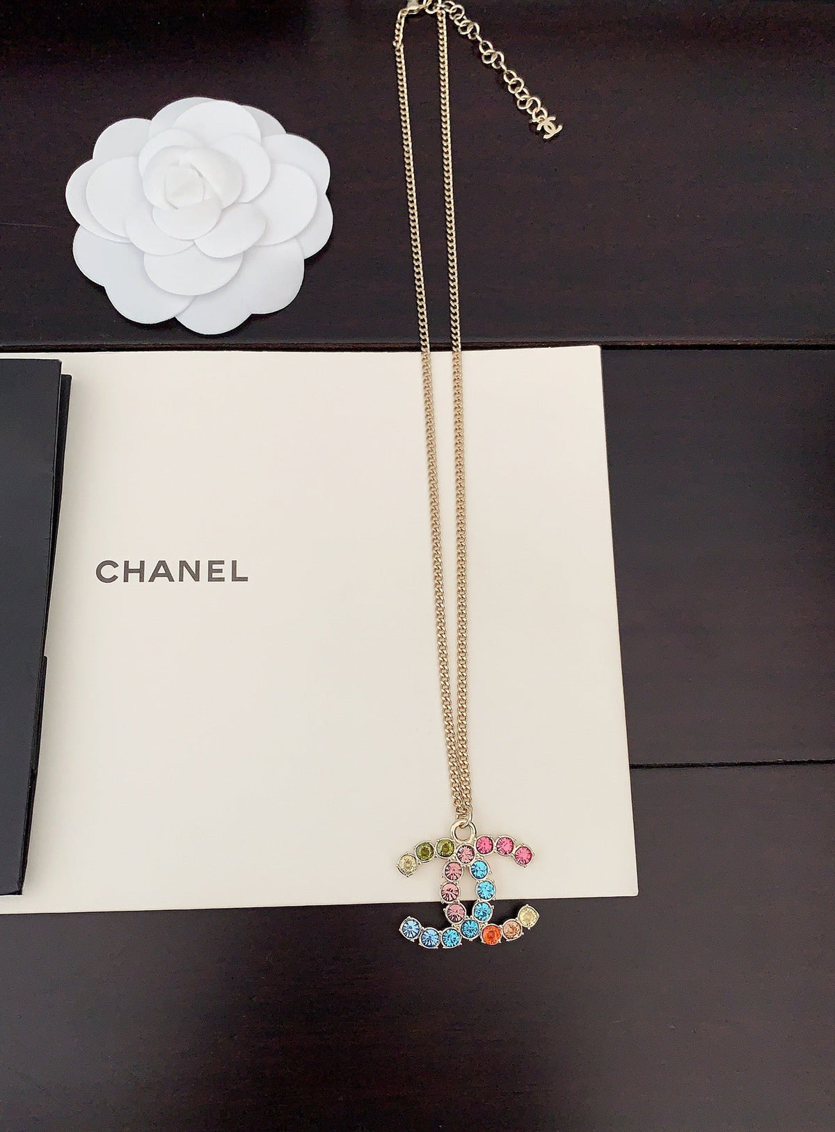 18K  Chanel Color Crystals Necklace
