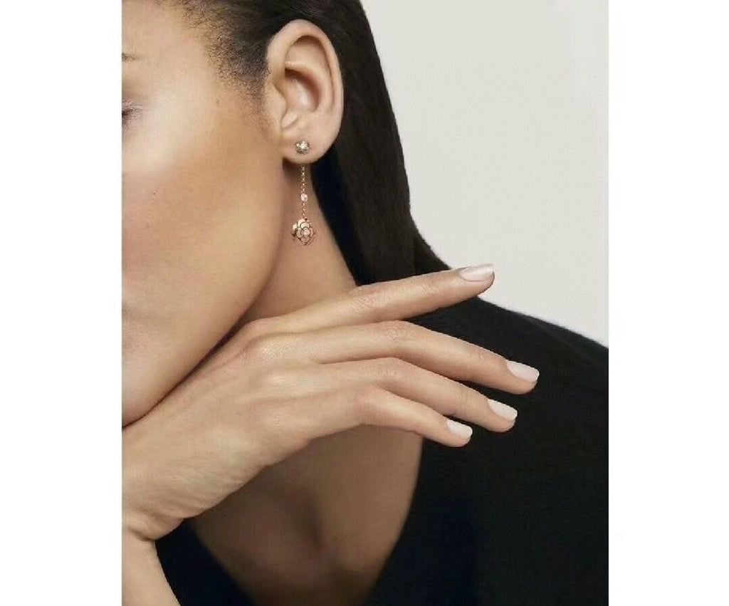 18K  Chanel Camellia Earrings