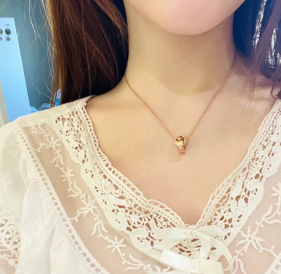 18K BVLGARI Two Rings Necklace