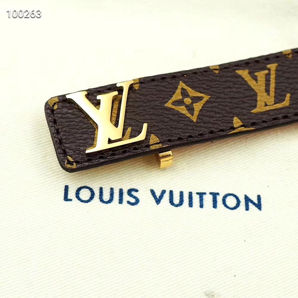 18K Louis Vuitton Leather Bracelet