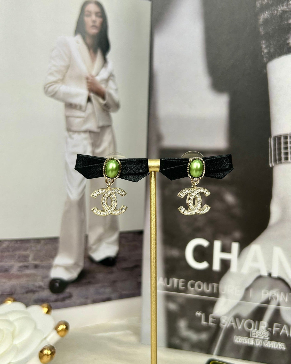 18K  Chanel Bow Earrings