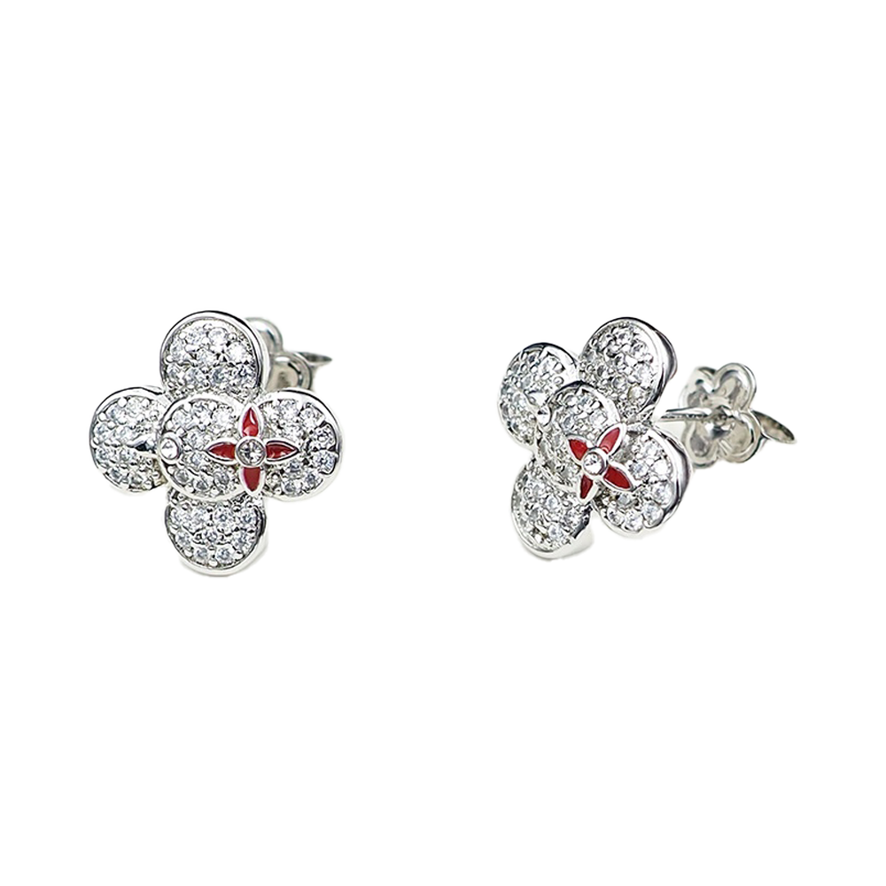 18K Louis Vuitton Vivienne Diamond Earrings