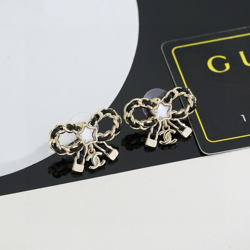 18K  Chanel Butterfly Pendant Earrings