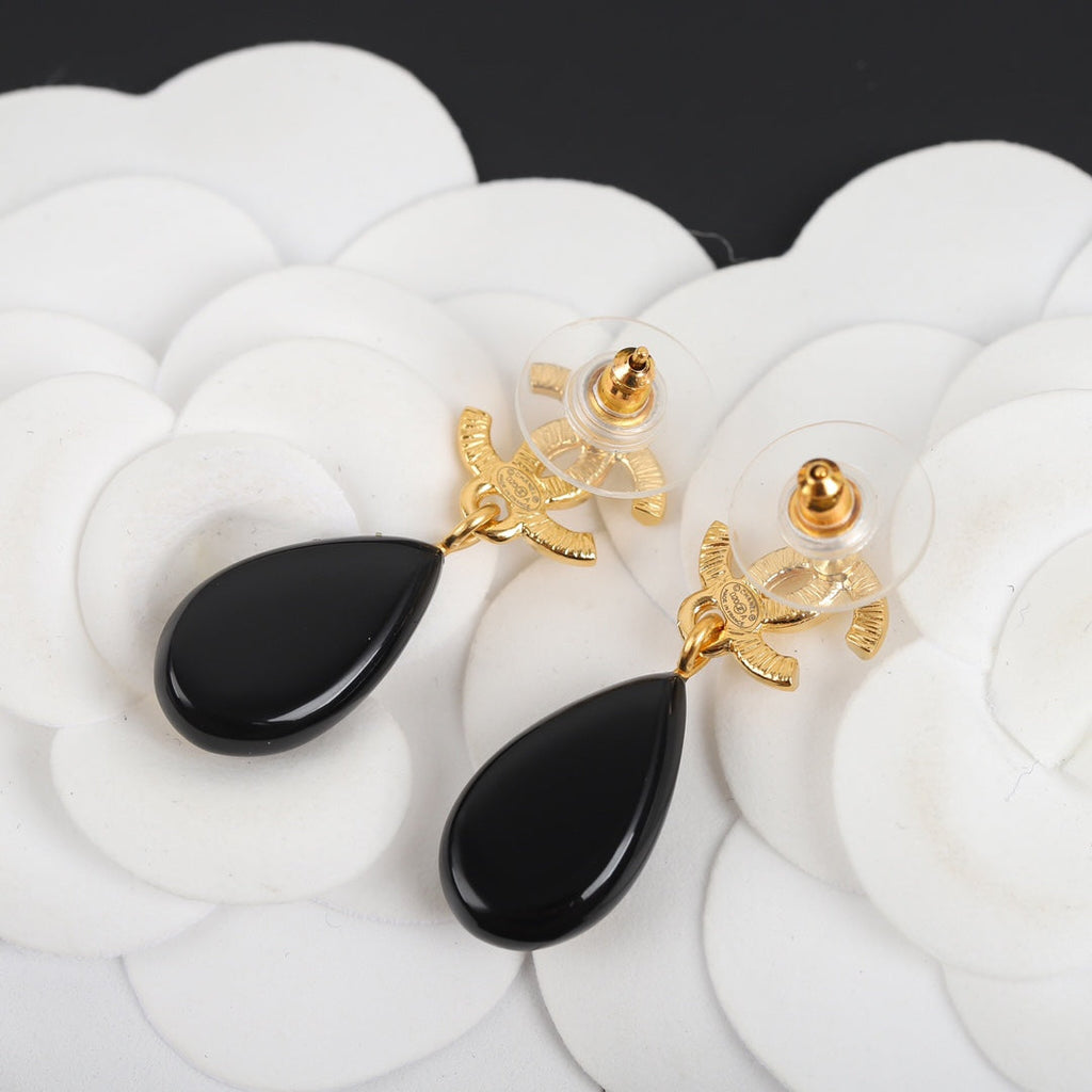 18K  Chanel Camellia Pendant Earrings