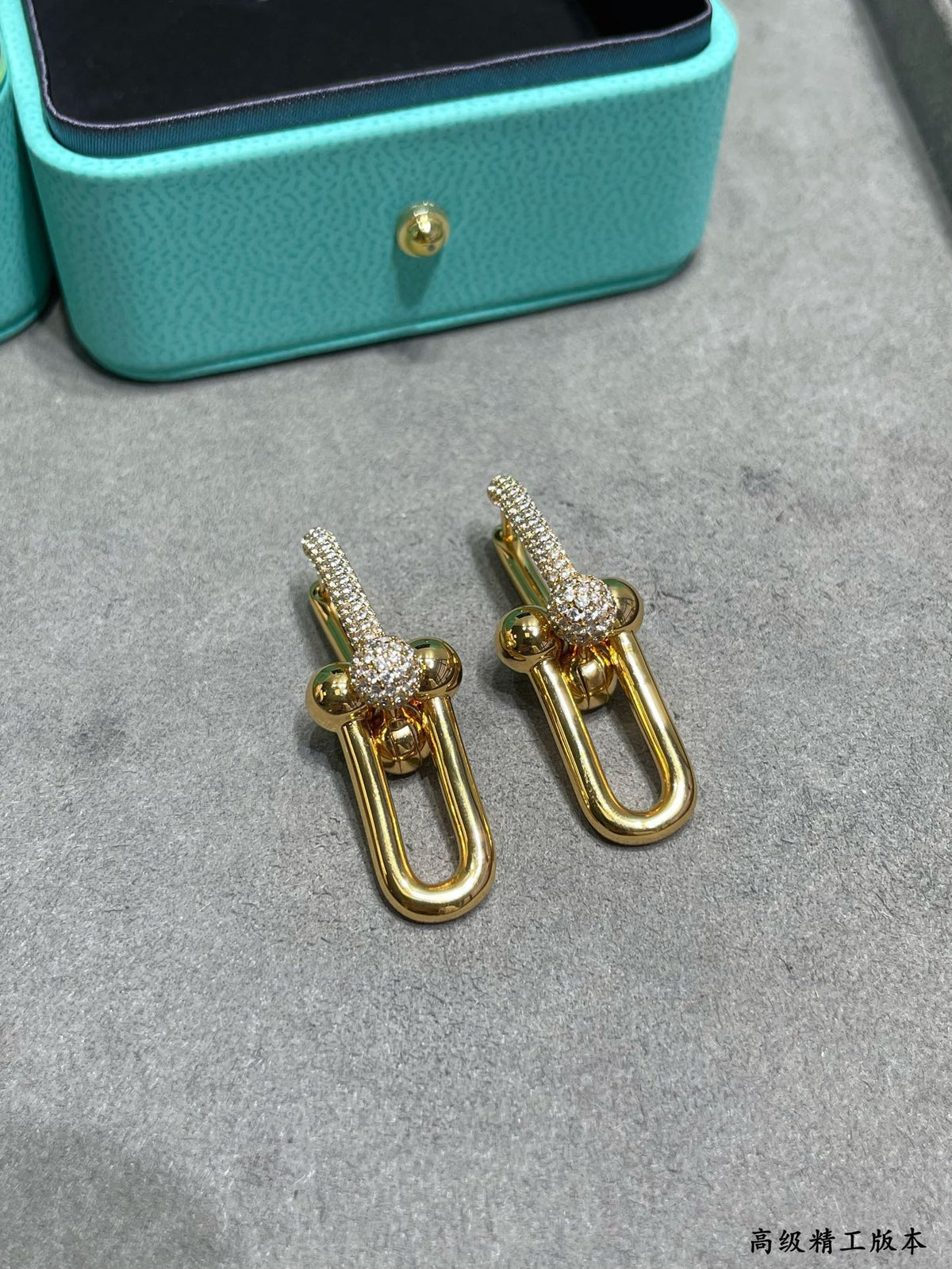 18K Tiffany HardWear Large Link Diamonds Earrings