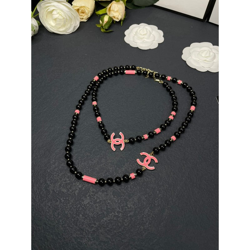 18K  Chanel 24B Black Pearls Necklace