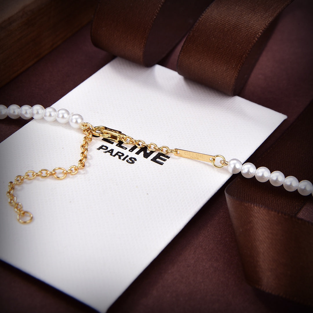18K Celine Paris Pearl Necklace