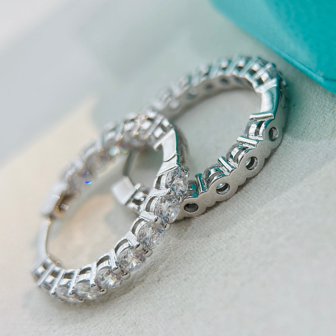 18K Tiffany Hoop Diamonds Earrings