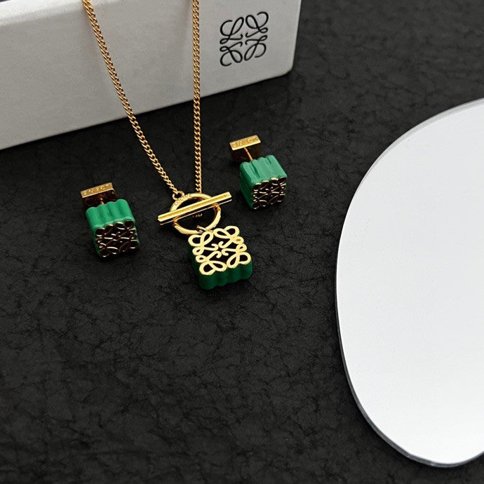 18K LOEWE Anagram Pendant Necklace