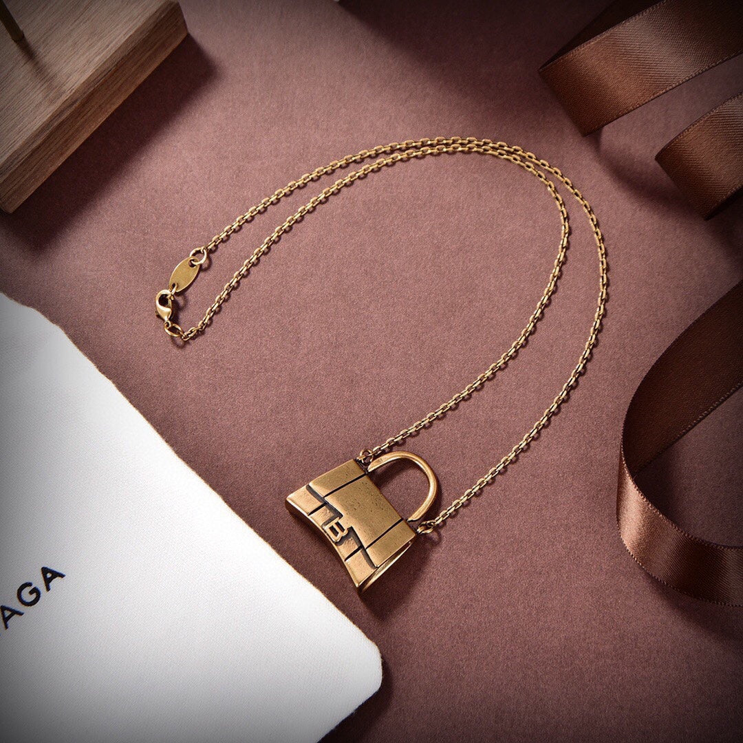 18K Balenciaga Hourglass Bag Necklace