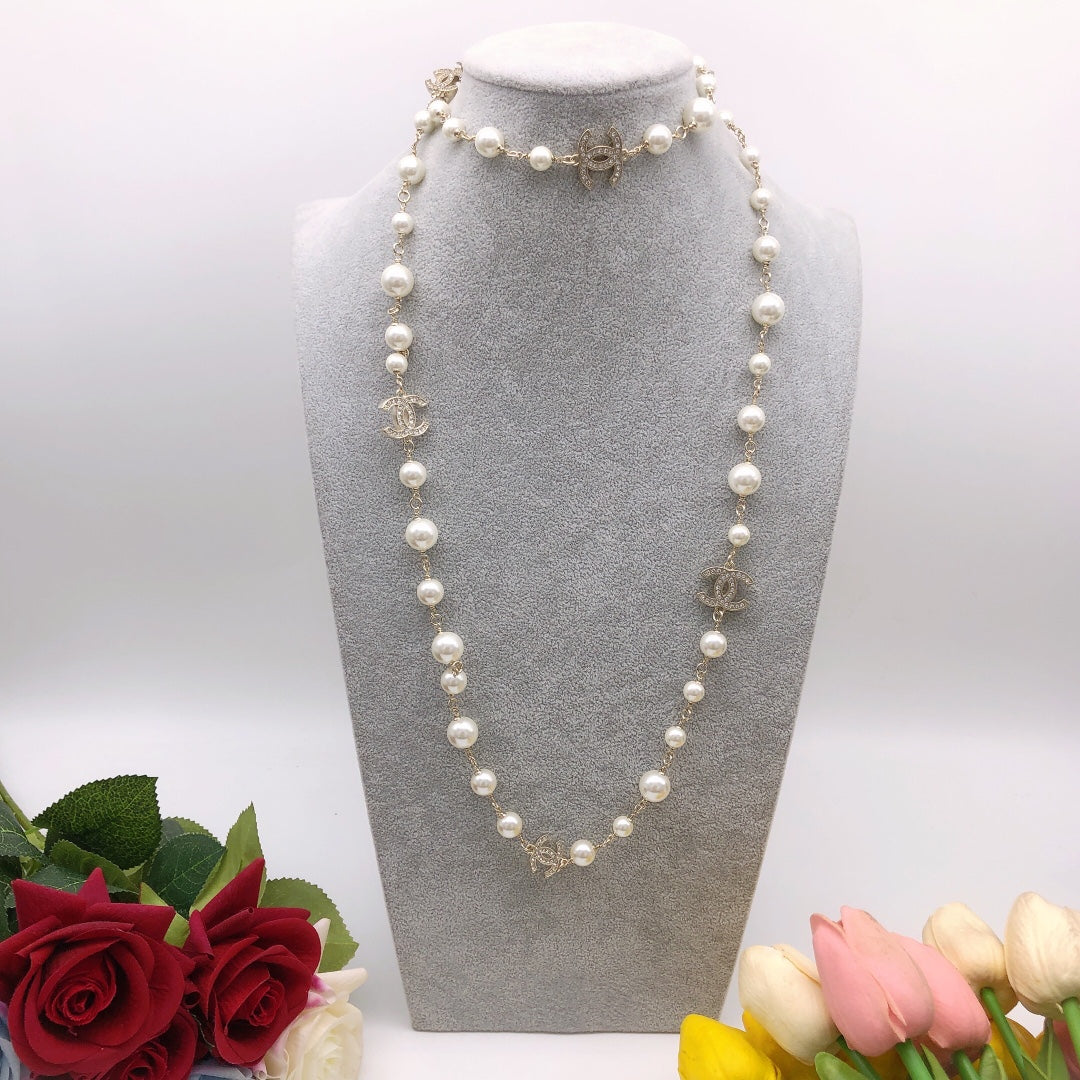 18K  Chanel Long Pearls Necklace