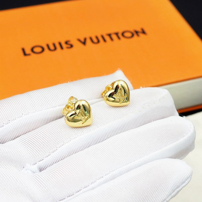 18K Louis Vuitton Heart Earrings