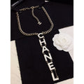 18K  Chanel 22S Big White Logo Necklace