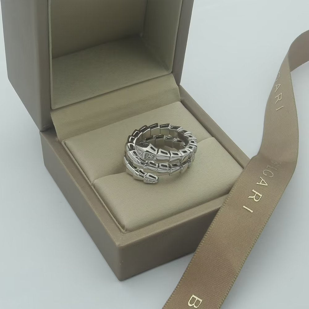 18K BVLGARI Serpenti Viper Demi Diamond Ring
